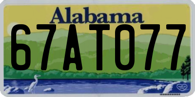 AL license plate 67AT077