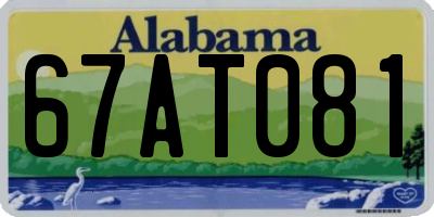 AL license plate 67AT081