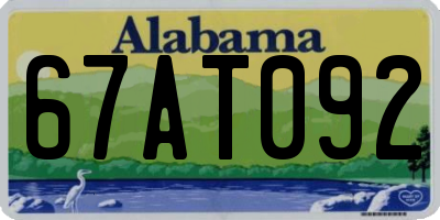 AL license plate 67AT092