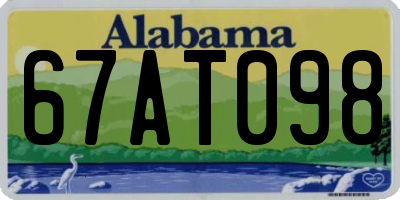 AL license plate 67AT098