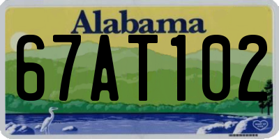 AL license plate 67AT102