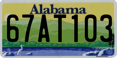 AL license plate 67AT103