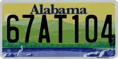 AL license plate 67AT104