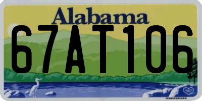 AL license plate 67AT106