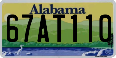 AL license plate 67AT110