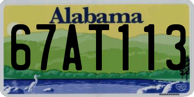 AL license plate 67AT113