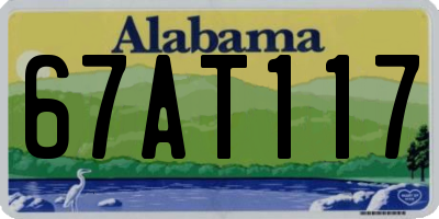 AL license plate 67AT117