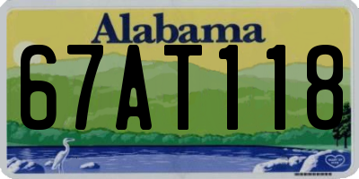 AL license plate 67AT118