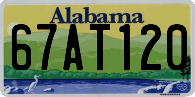 AL license plate 67AT120