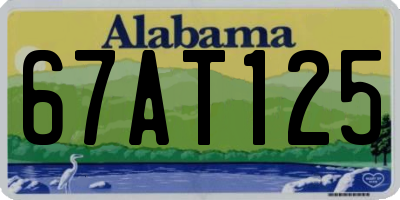 AL license plate 67AT125