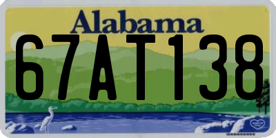 AL license plate 67AT138