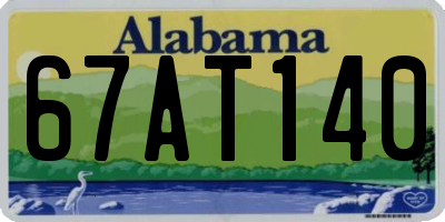AL license plate 67AT140