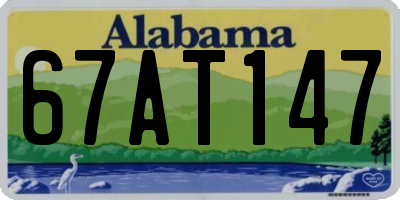 AL license plate 67AT147
