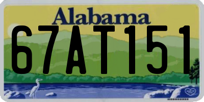 AL license plate 67AT151