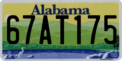 AL license plate 67AT175