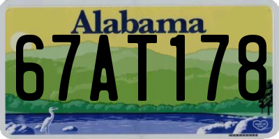 AL license plate 67AT178