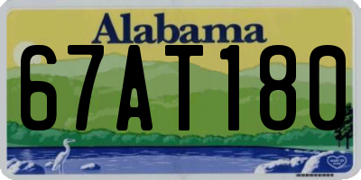 AL license plate 67AT180