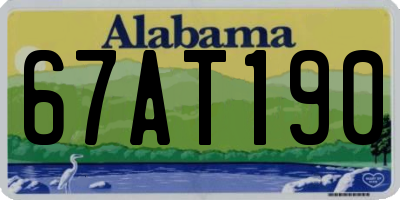 AL license plate 67AT190