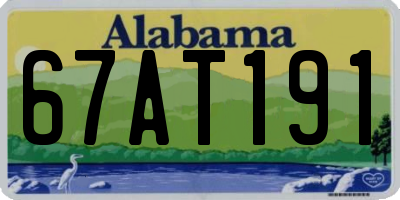 AL license plate 67AT191
