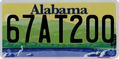 AL license plate 67AT200