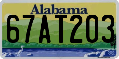 AL license plate 67AT203