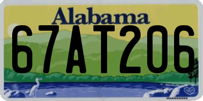 AL license plate 67AT206