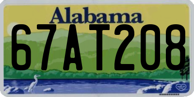 AL license plate 67AT208
