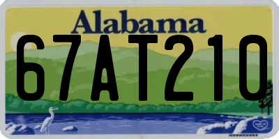 AL license plate 67AT210