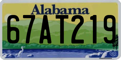AL license plate 67AT219