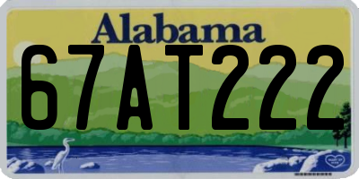 AL license plate 67AT222