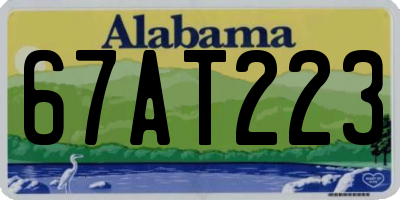 AL license plate 67AT223
