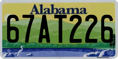 AL license plate 67AT226