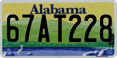 AL license plate 67AT228