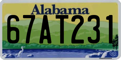AL license plate 67AT231