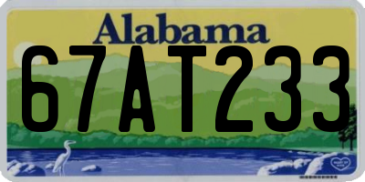 AL license plate 67AT233