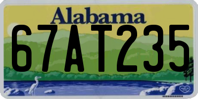 AL license plate 67AT235