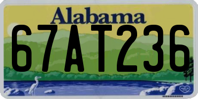AL license plate 67AT236