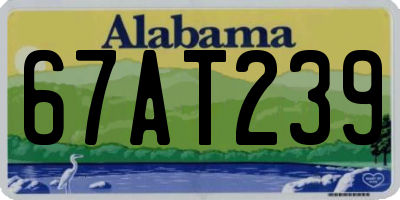 AL license plate 67AT239