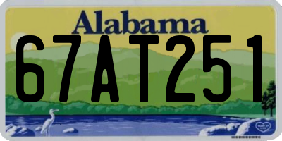 AL license plate 67AT251