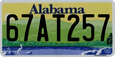 AL license plate 67AT257