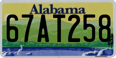 AL license plate 67AT258