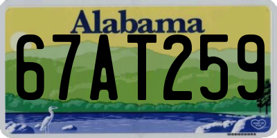 AL license plate 67AT259