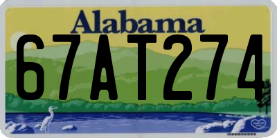AL license plate 67AT274