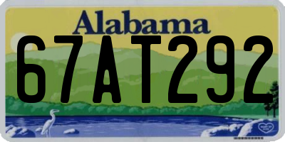AL license plate 67AT292