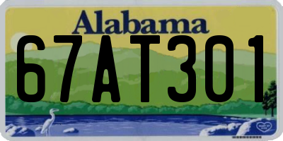 AL license plate 67AT301