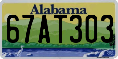 AL license plate 67AT303