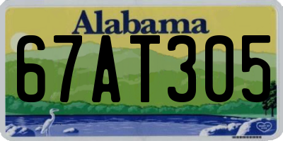 AL license plate 67AT305