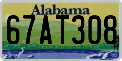 AL license plate 67AT308