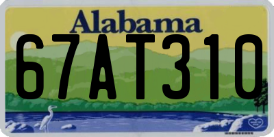 AL license plate 67AT310