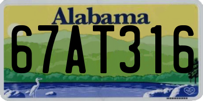 AL license plate 67AT316